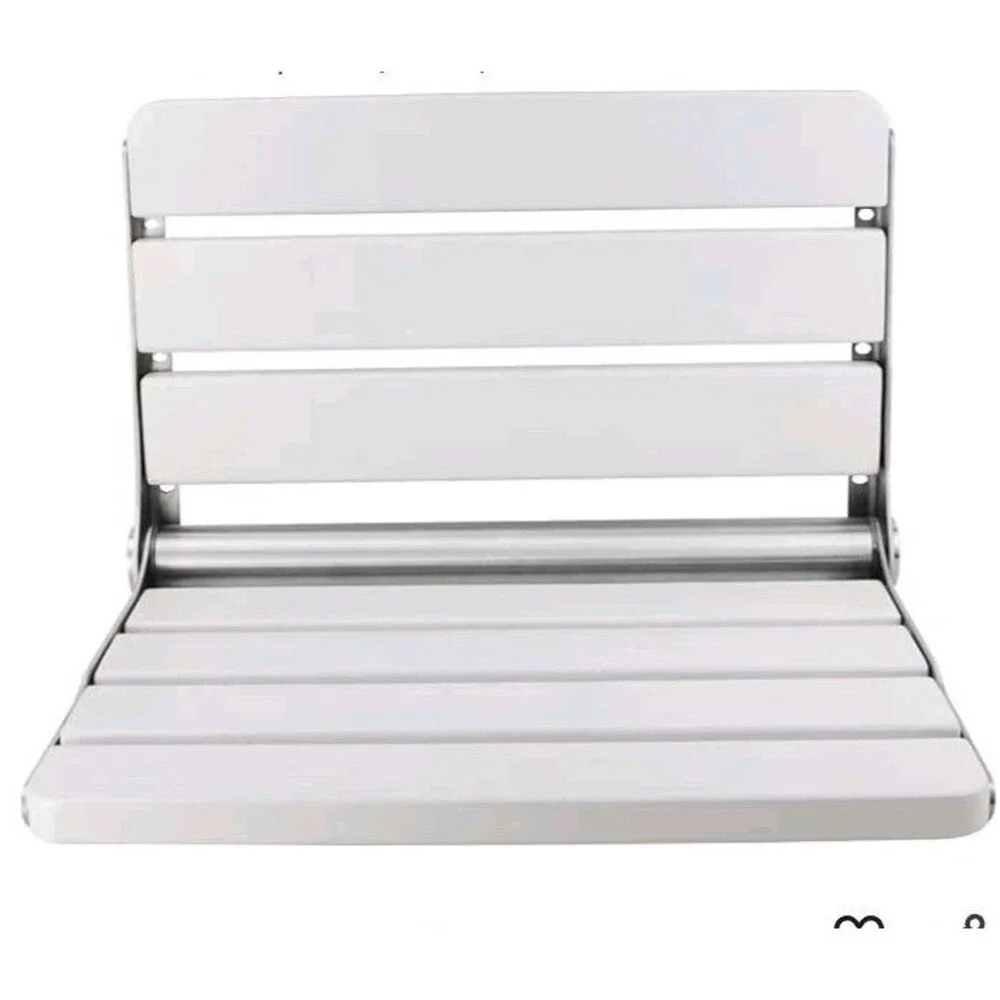 16' Foldable Shower Seat Wall Mounted 400 Ib Max Load White